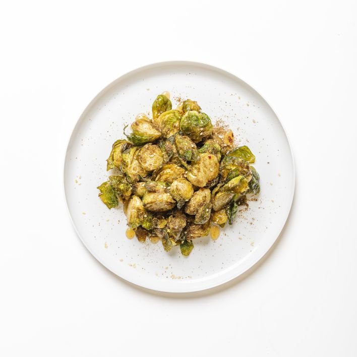 Brussel Sprouts with Hot Honey and Dhukka - Price varies with selection