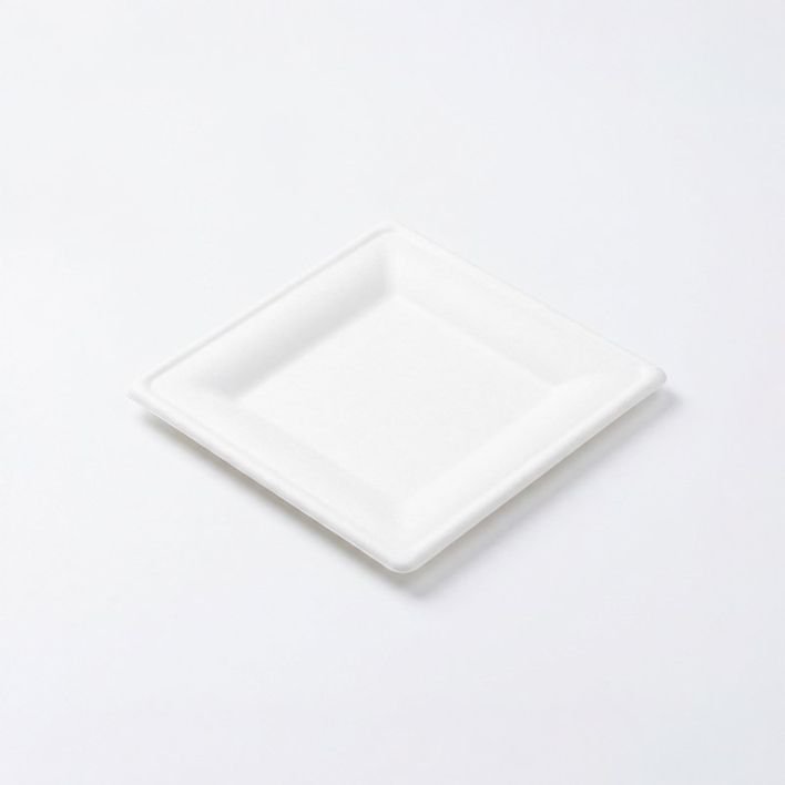 6 Inch Square Plate (Compostable)